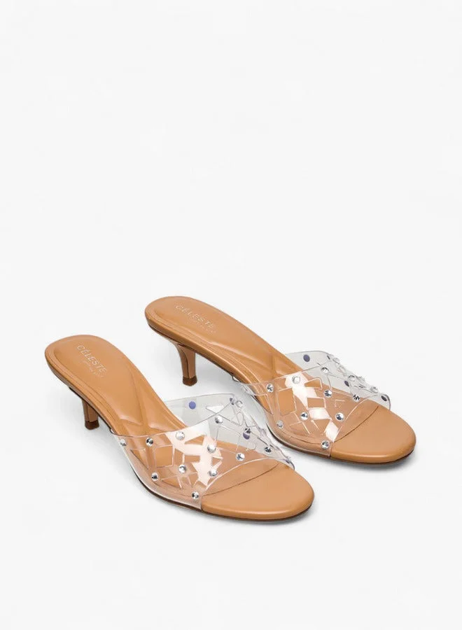 Celeste Women Studded Kitten Heel Sandals Ramadan Collection